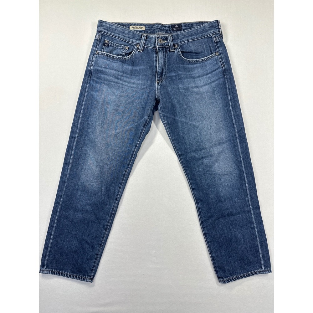 AG Adriano Goldschmied The Piper Crop Jeans Sz 29 Blue Slouchy Slim Capri USA - Picture 2 of 12